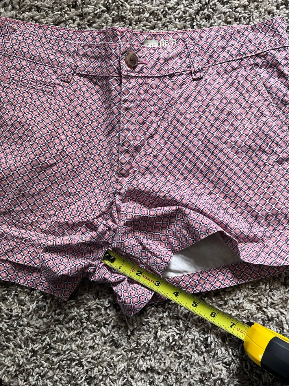 GAP Womens Pink Yellow Geometric Diamond‎ Print Shorts Size 06R